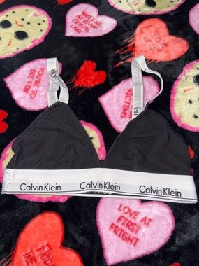 Calvin Klein Black Bralette with White Logo Band